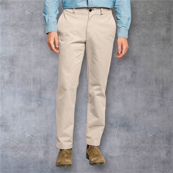 ORVIS Mens Ultimate Khakis Plain Front Pants 42x34 Khaki 100% Cotton - Picture 3 of 3